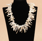 Statement Party Style Branch Shape Natural White Rebirth Pearl Necklace With Heart Clasp