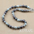 Clssic Design 12mm Faceted Round Four Different Color Seashell Beaded Necklace