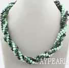 Green Series Freshwater Pearl and Zoisite Twisted Necklace