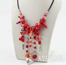 Wholesale Assorted Red Coral Necklace with Black Cord