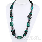 Big Style Assorted Gray Freshwater Pearl and Phoenix and Obsidian Necklace