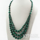 Three Layer Round Indonesia Malachite Necklace