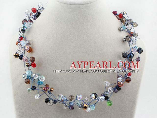 Assorted Multi Color Multi Crystal Necklace
