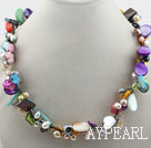 Assorted Multi Color Shell Multi Color Pearl Necklace
