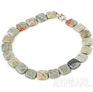 4*18mm Africa stone necklace with spring ring clasp