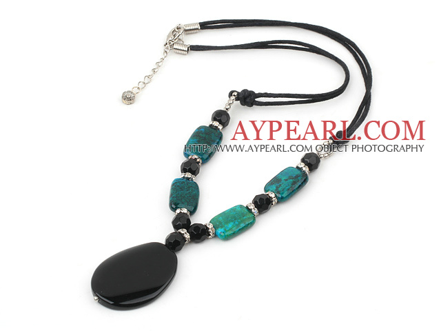 agate and phoenix stone necklace with extendable chain