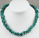 6mm natural turquoise multi strand necklace