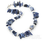 18 inches pealr and sodalite necklace with lobster clasp