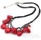 fashion red coral necklace with lobster clasp