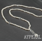 double double strand natural white pearl crystal necklace