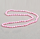 Simple Fashion Long Style Natural Bright Pink Baroque Pearl Necklace