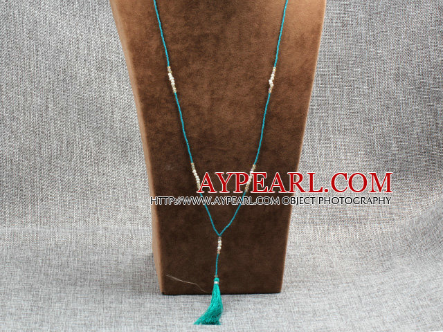 Simple Style Popular Multi Color Mini Crystal Beads Necklace With Tassel Charms (Random Color)
