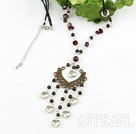 beautiful garnet heart charm  necklace with extendable chain