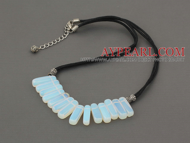 6*20mm opal necklace with extendable chain