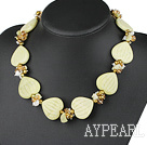 Wholesale 18 inches pearl crystal and lemon stone necklace with moonlight clasp
