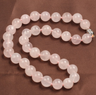 Wholesale Classic Design 12mm Rose Quartz Beaded Necklace
