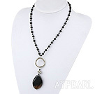 18 inches black agate necklace with lobster clasp