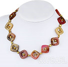 Discount 17.5 inches pearl and three colored jade necklace with toggle clasp