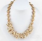 17.5 inches fashion seashell beads necklace with magnetic clasp