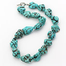 popular chunky style blue turquoise necklace
