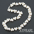 6-7mm natural fresh water white pearl necklace 