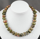 flower and grass stone necklace with toggle clasp 