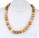 12-14 flat round silver leaf agate with toggle clasp 
