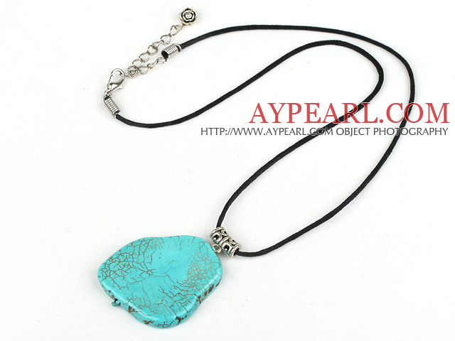 simple and fashion turquoise necklace with extendable chain