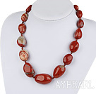 12-25mm red gem graduated necklace with moonlight clasp
