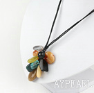 simple and fashion multi color stone and crystal necklace