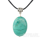 Wholesale oval turquoise pendant with extendable chain