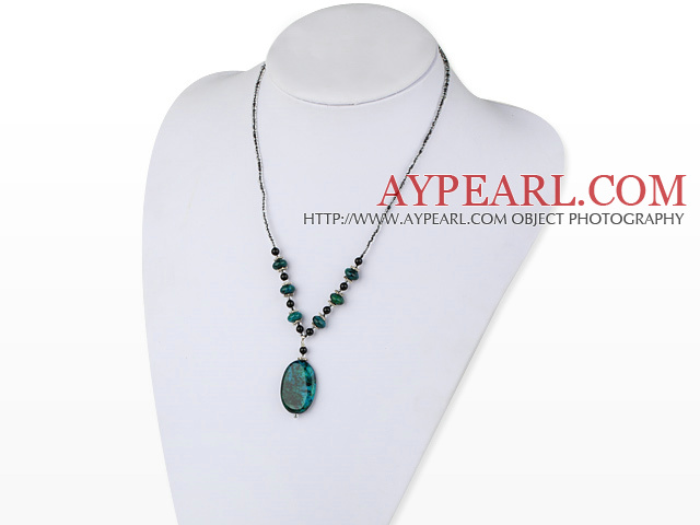black agate phoenix stone necklace with lobster clasp