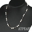 17.5 inches 6-7mm white pearl necklace with lobster clasp