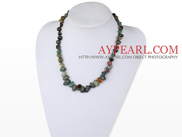 Fashion 17.5 Inches Multi Colorful India Agate Knotted Strand Necklace With Inserted Closure