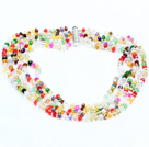 Beautiful Summer Style Five Strands Multi Color Crystal Party Necklace
