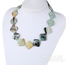 4*30mm amazon stone necklace with moonlight clasp