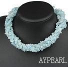 Wholesale Beautiful Multi Function Long Style Aquamarine Chips Strand Necklace, Sweater Necklace