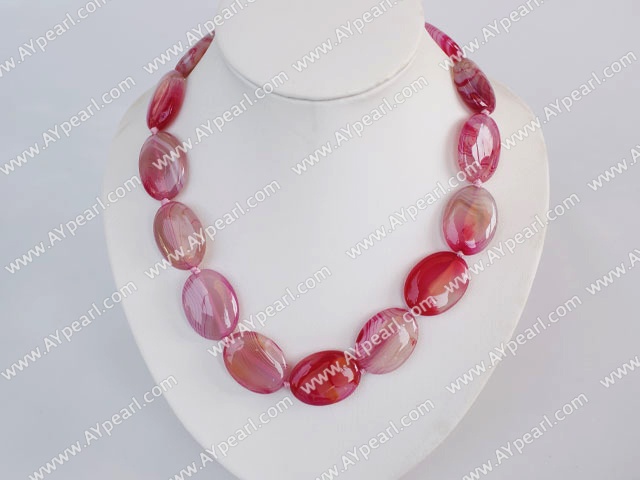 17.5 inches 18*25mm pink agate necklace with moonlight clasp