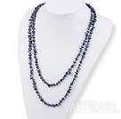 51 inches blue pearl and lapis long style necklace