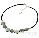 Wholesale 17.5 inches black lip shell necklace with lobster clasp