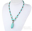 tiger eye and turquoise necklace with S shape clasp