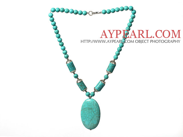 Classic Style Turquoise Necklace with Lobster Clasp