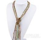 pearl crystal necklace long style necklace