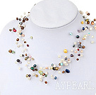 17.5 inches fantastic seven colored pearl necklace with lobster clasp