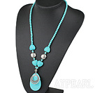 23.5 inches fashion turquoise necklace with lobster clasp