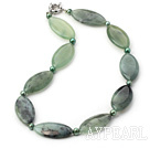 18 inches pearl and serpentine jade necklace with moonlight clasp