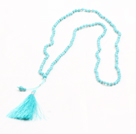 Summer Style Mini Turquoise Beads Necklace with Tassel Pendant