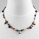 single strand multi color pearl crystal necklace with magnetic clasp