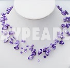 18 inches purple shell necklace with toggle clasp