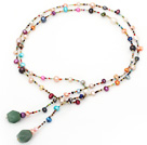 fashion long style dyed colorful pearl necklace